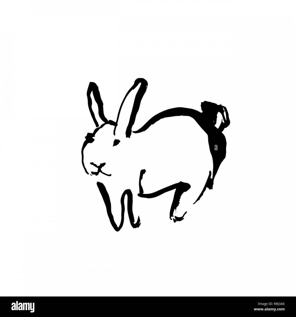 Easter rabbit grunge brush print