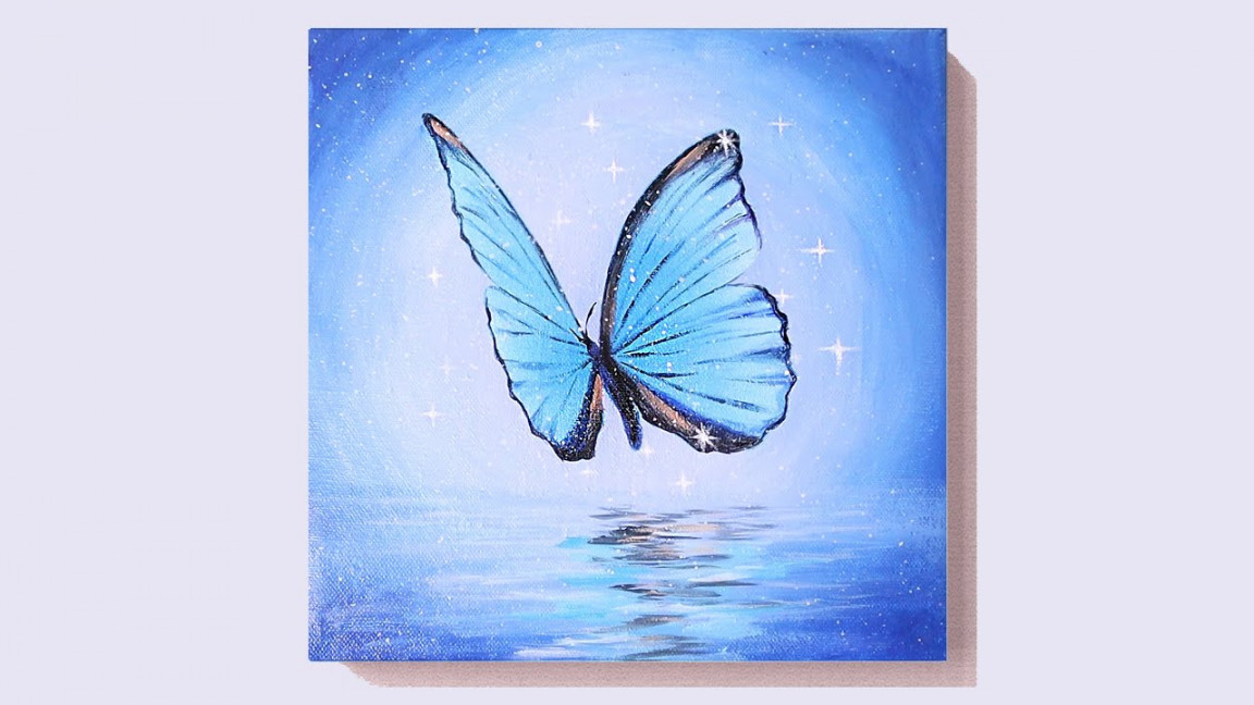 EASY BUTTERFLY ACRYLIC PAINTING TUTORIAL FOR BEGINNERS  ART IDEAS   BUTTERFLY DRAWING #