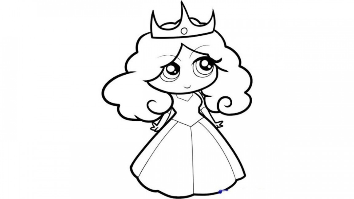 Easy Cute Queen Drawing for Kids, How to Draw a Simple Cartoon Queen  Drawing Step by Step