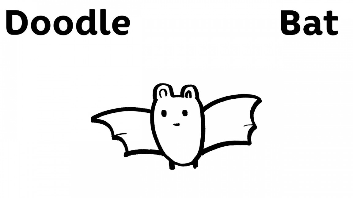 Easy Doodle - Bat - Halloween - Step by Step Draw