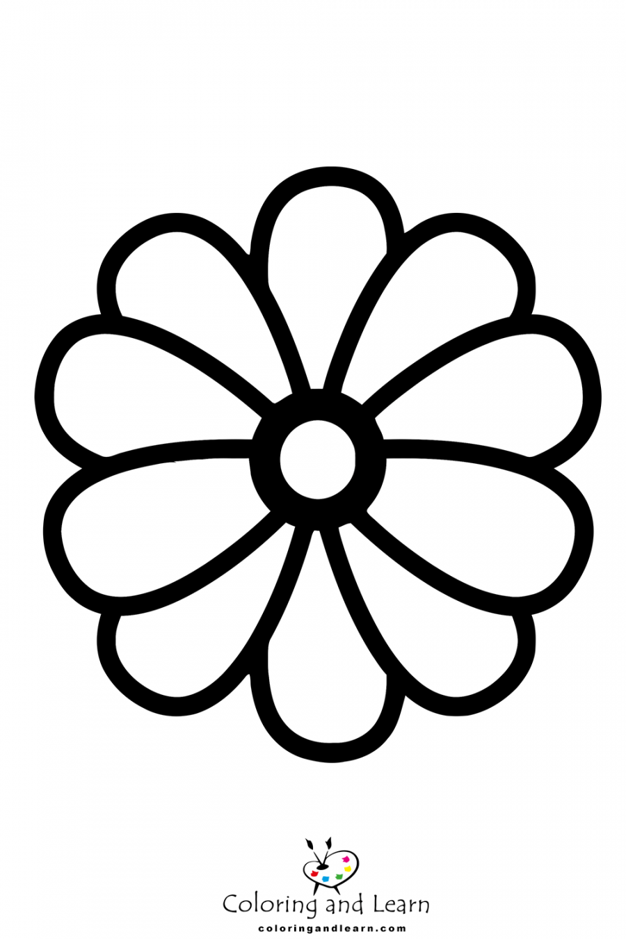 Easy Flower Coloring Pages () - Coloring and Learn