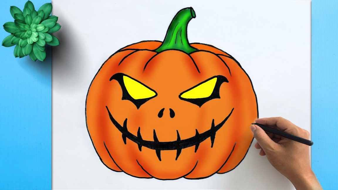 Easy Halloween Pumpkin Drawing  👻 How to Draw Halloween Pumpkin Easy  St  Pumpkin drawing, Halloween drawings, Easy drawings