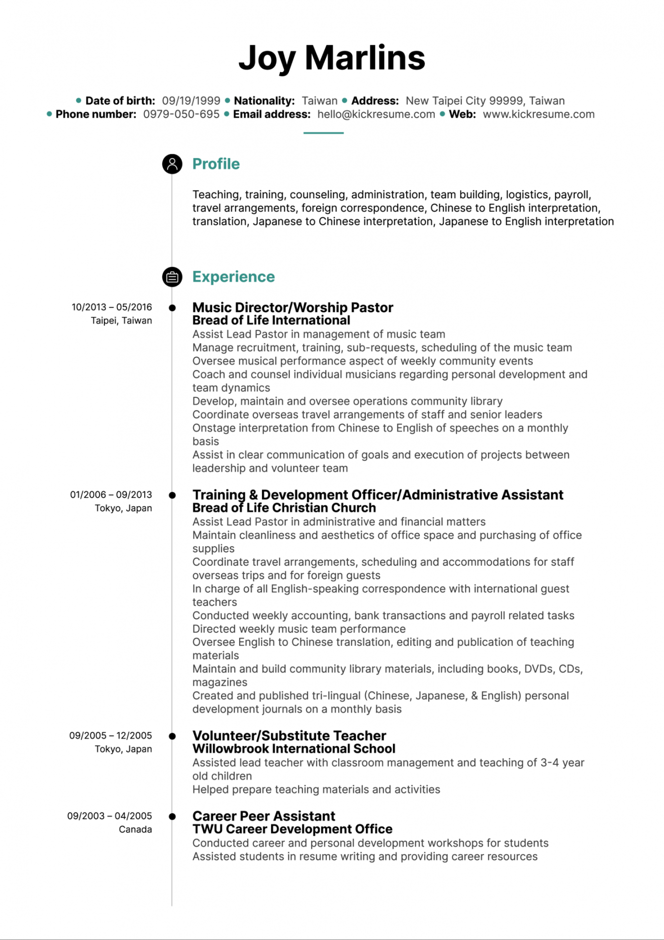 English Teacher CV Sample  Kickresume