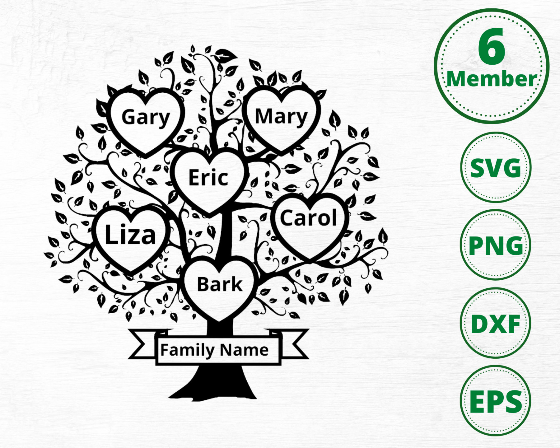 Family Tree  Members Svg Family Heart Tree Svg Family - Etsy