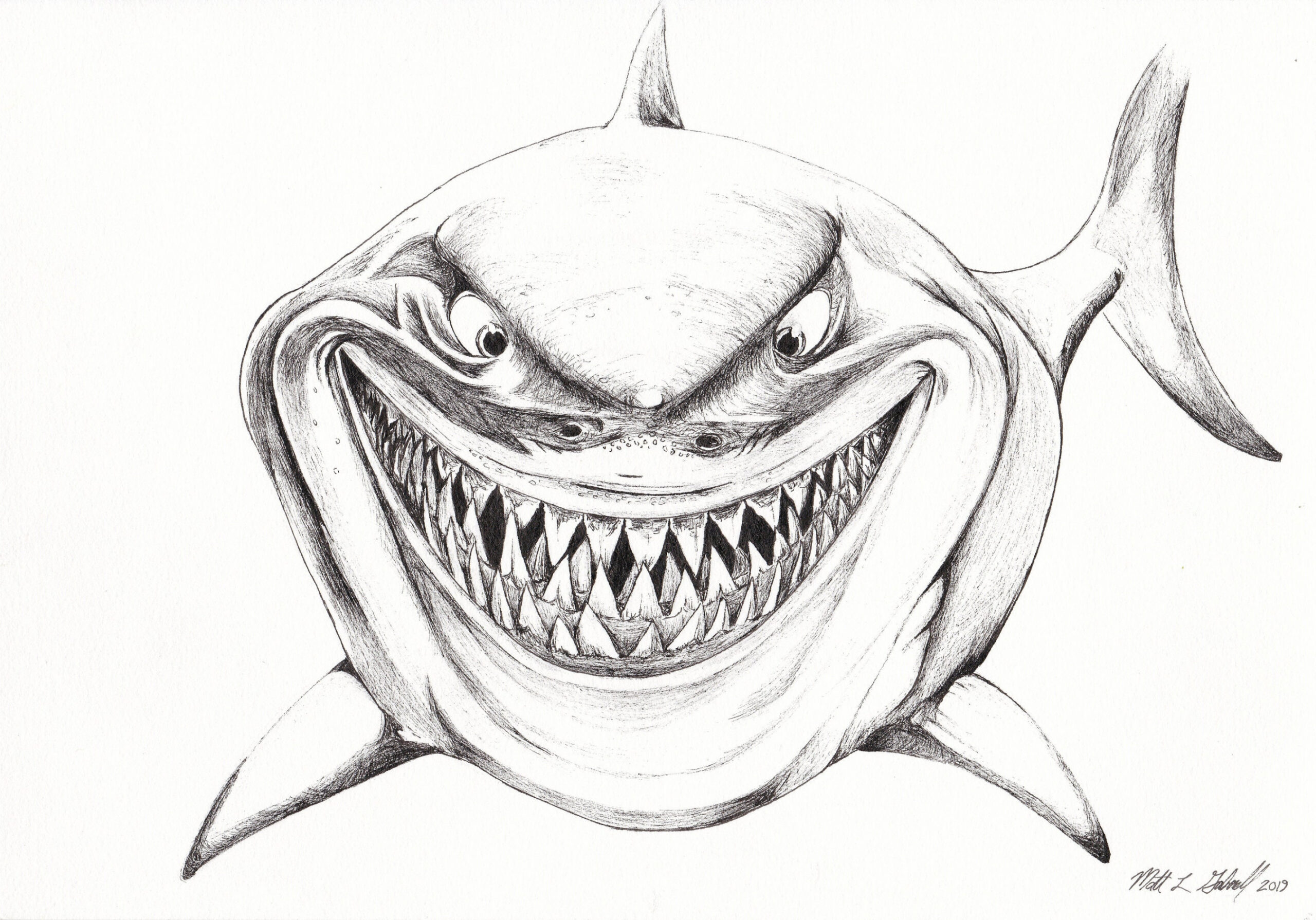 Finding Nemo Bruce the Shark Art - Original