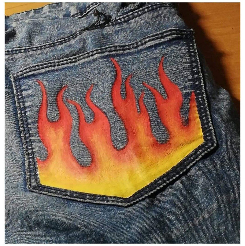 Fire jeans 🔥 #painted #jeans #fire #firejeans #spodnieplomień