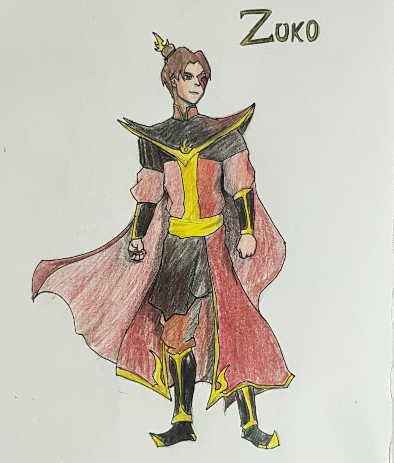 Fire Lord Zuko drawing. Still working on colouring well