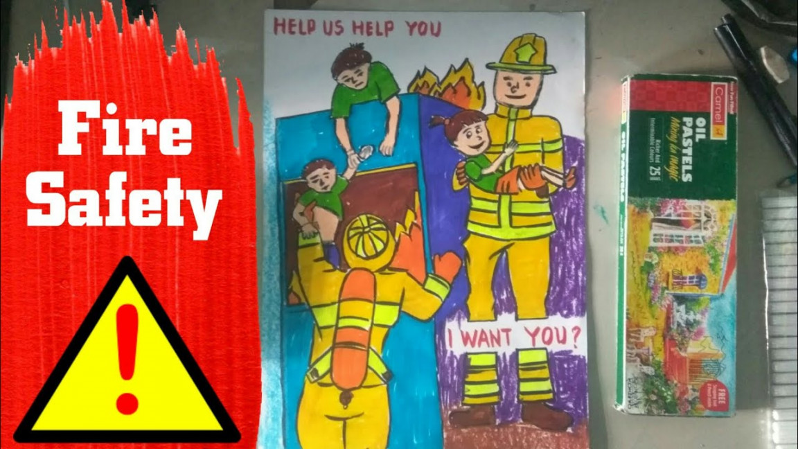 Fire Safety Poster Drawing Tutorial : Halp Us Halp You  I Want You ?   Stop Fire  Save Life.