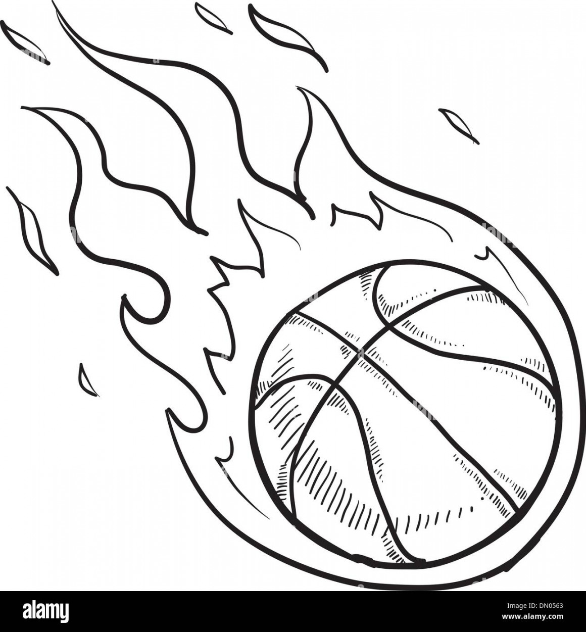 Flaming basketball vector sketch Stock Vector Image & Art - Alamy