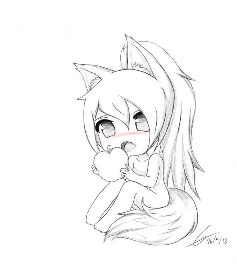 Fox Girl  Anime girl drawings, Easy chibi drawings, Chibi drawings