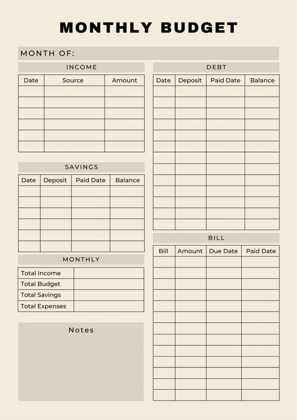 Free and customizable budget templates