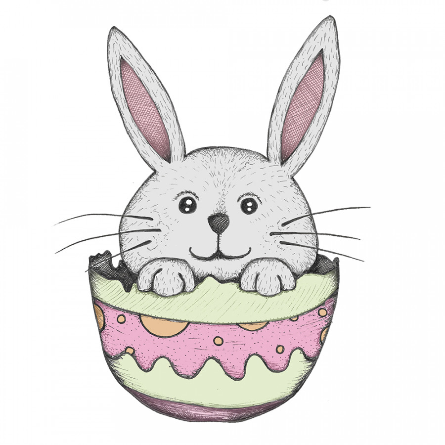 FREE Easter Bunny Drawings  Cute Easter bunnies to print and