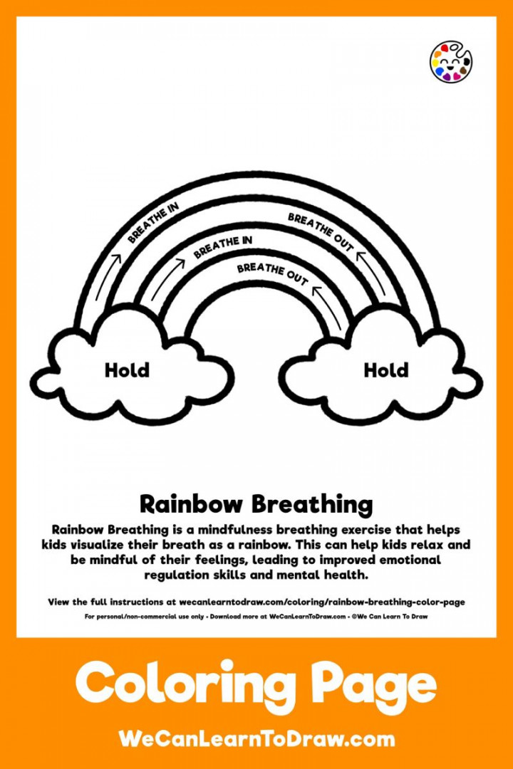 Free Printable Rainbow Breathing Coloring Page in   Social