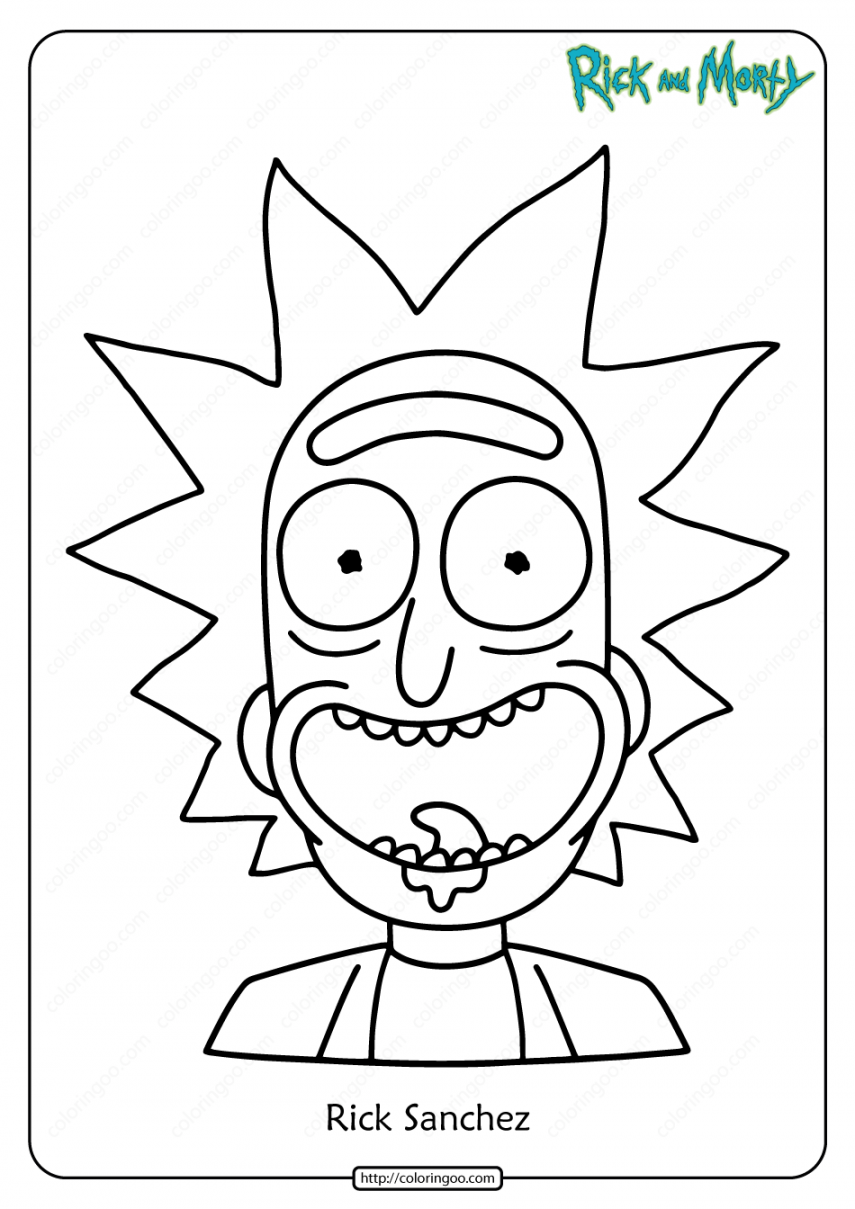 Free Printable Rick Sanchez Pdf Coloring Page  Rick and morty