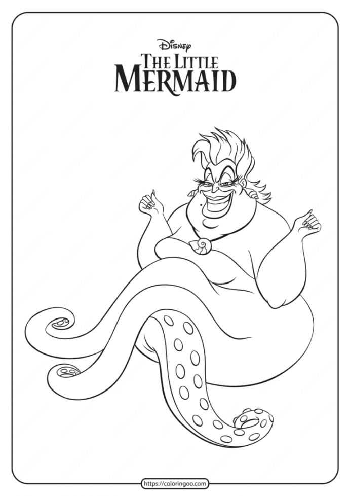 Free Printable Ursula Coloring Pages  Mermaid coloring pages