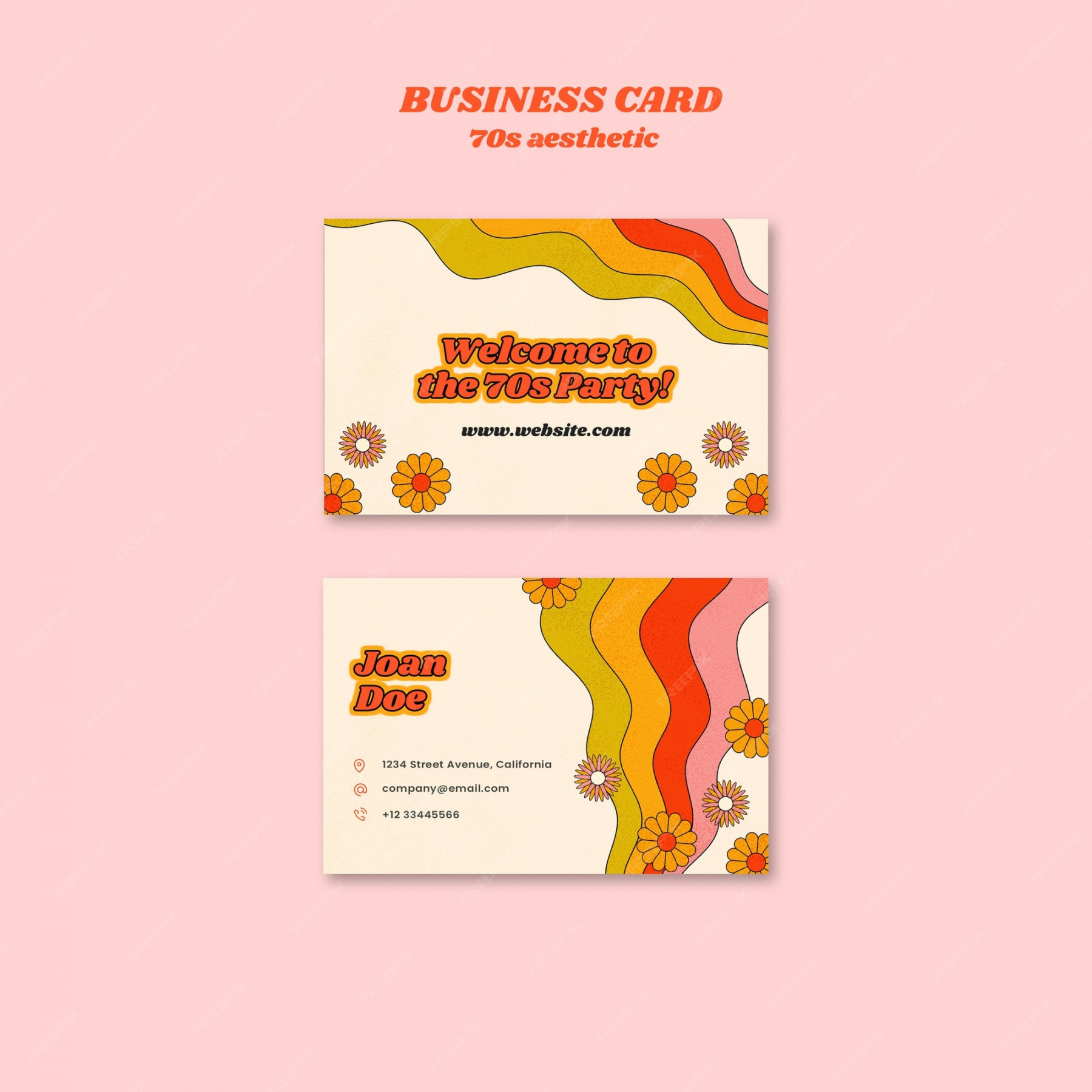 Free PSD  Flat design s aesthetic business card template