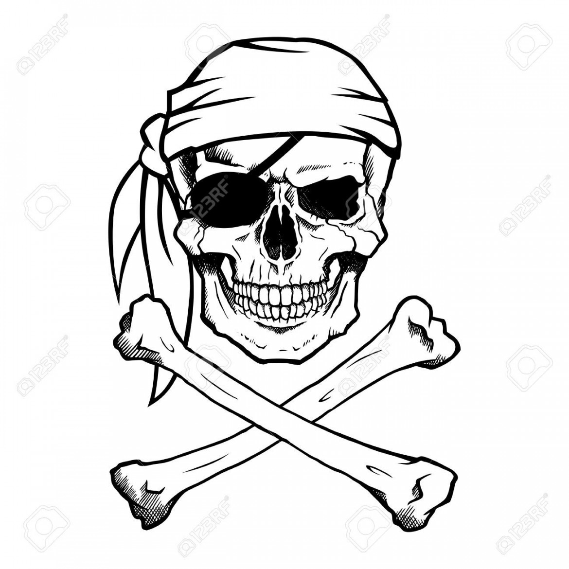 free simple skull drawing - Google Search  Tatouage pirate