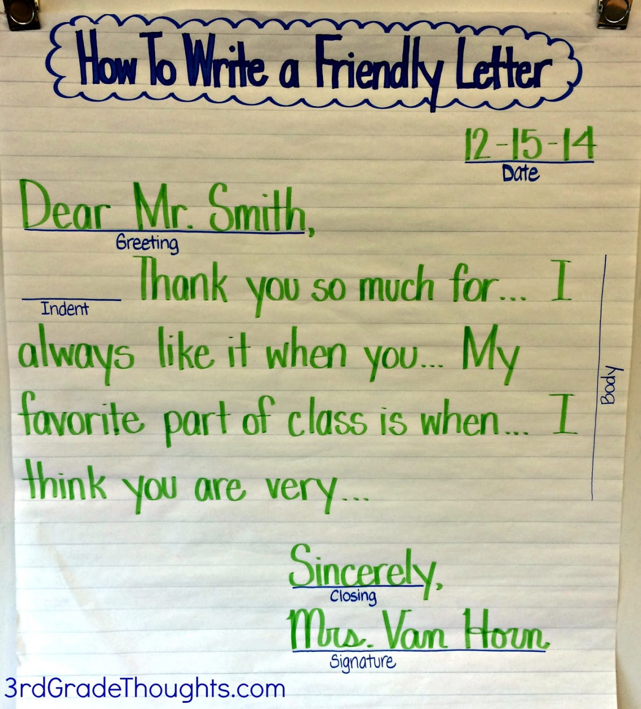 Friendly Letter Writing With RACK  rd Grade Thoughts