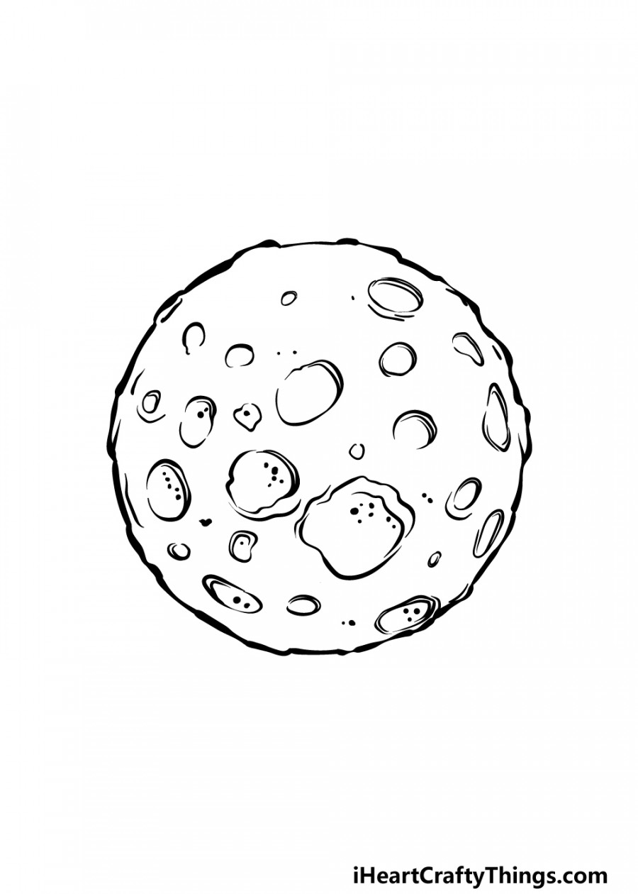 Full Moon Drawing - How To Draw A Full Moon Step By Step