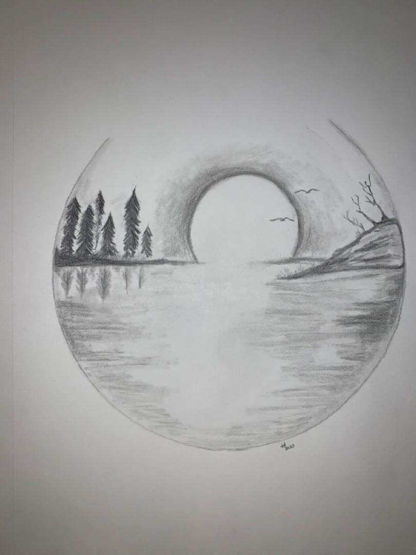 Full moon  Pencil drawing inspiration, Nature sketches pencil