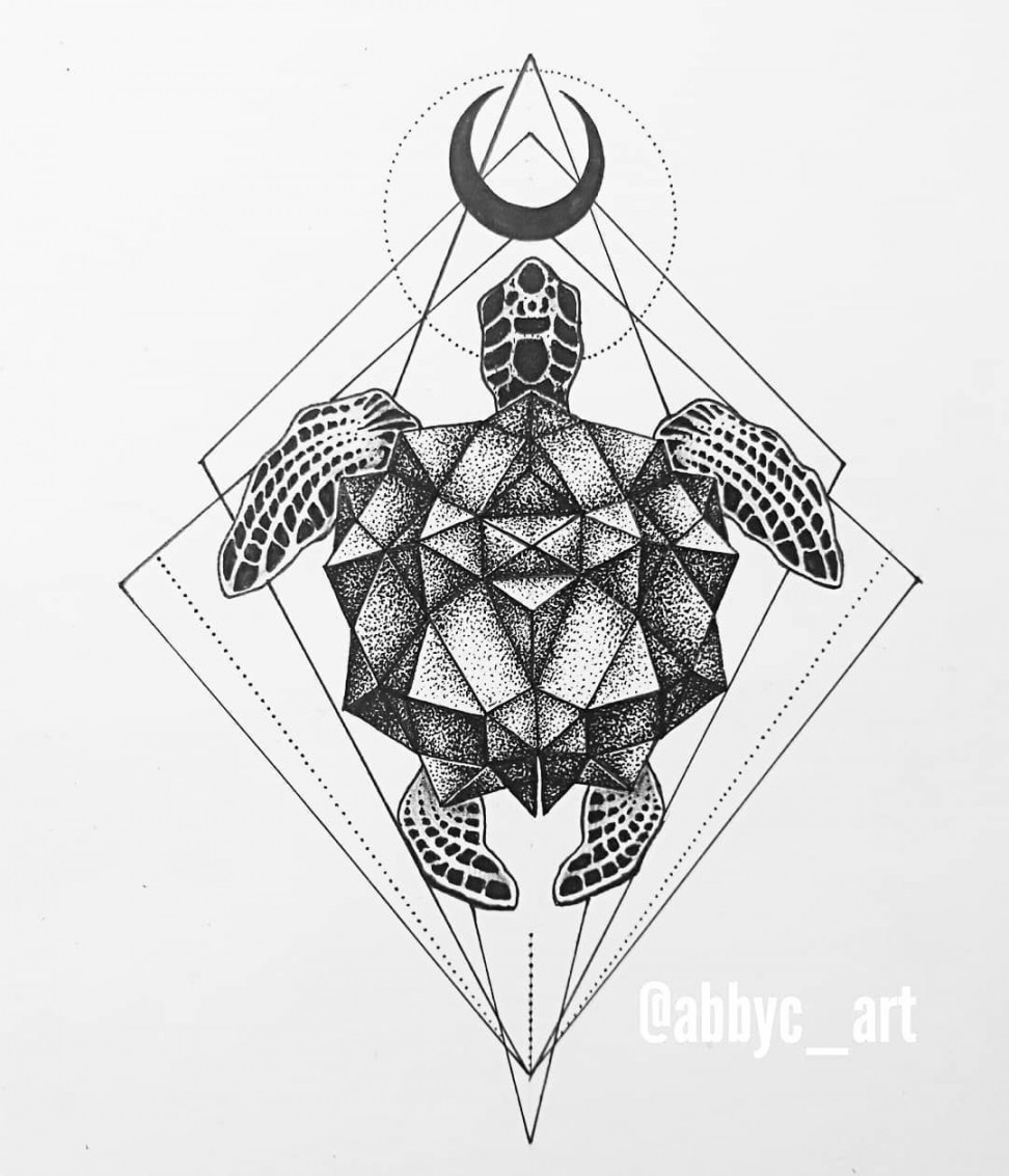 Geometric turtle design Ink on paper #art #artist #artwork #arty