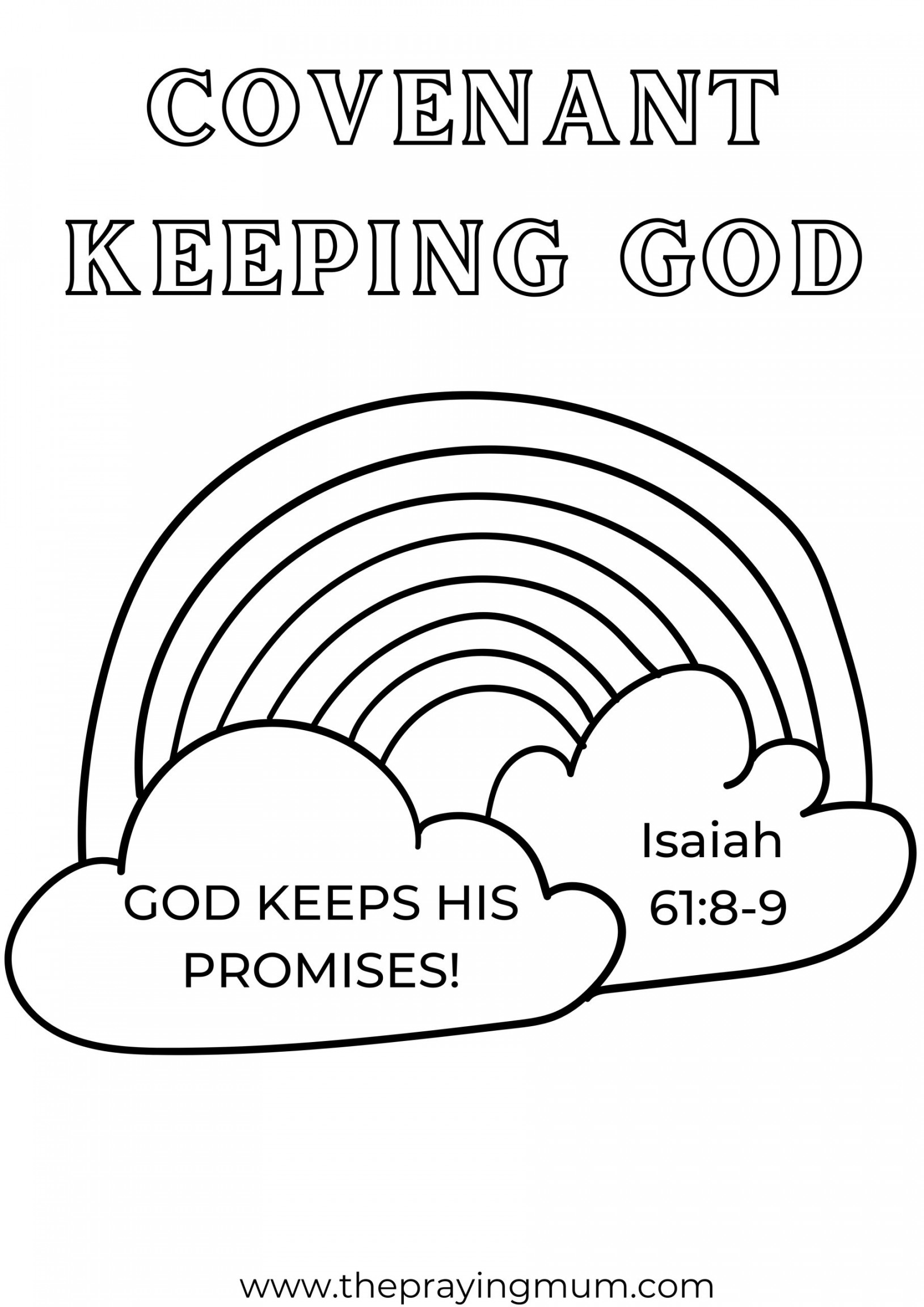 God Keeps His Promises Rainbow Coloring Page