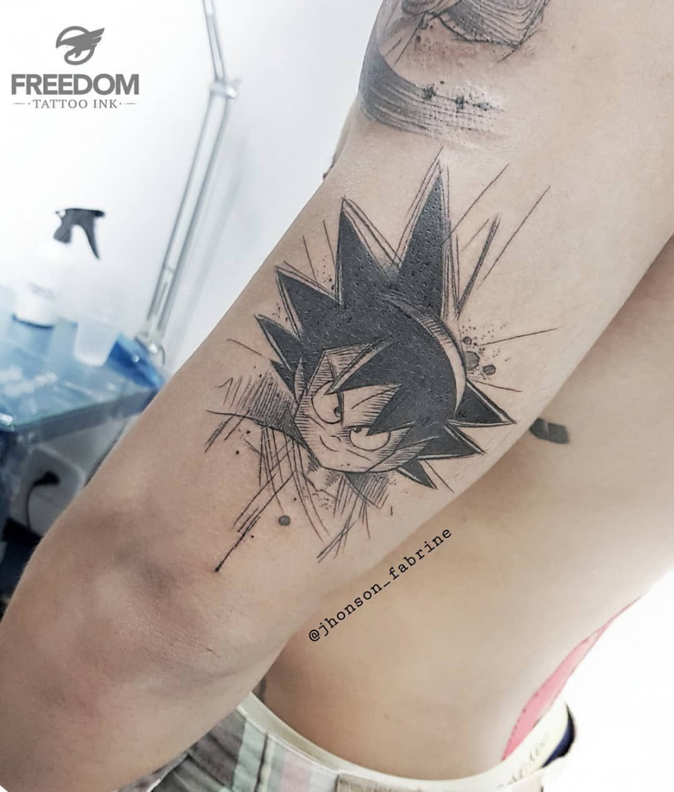 Goku sketch! Tattoo feita no flash weekend do tatuaria