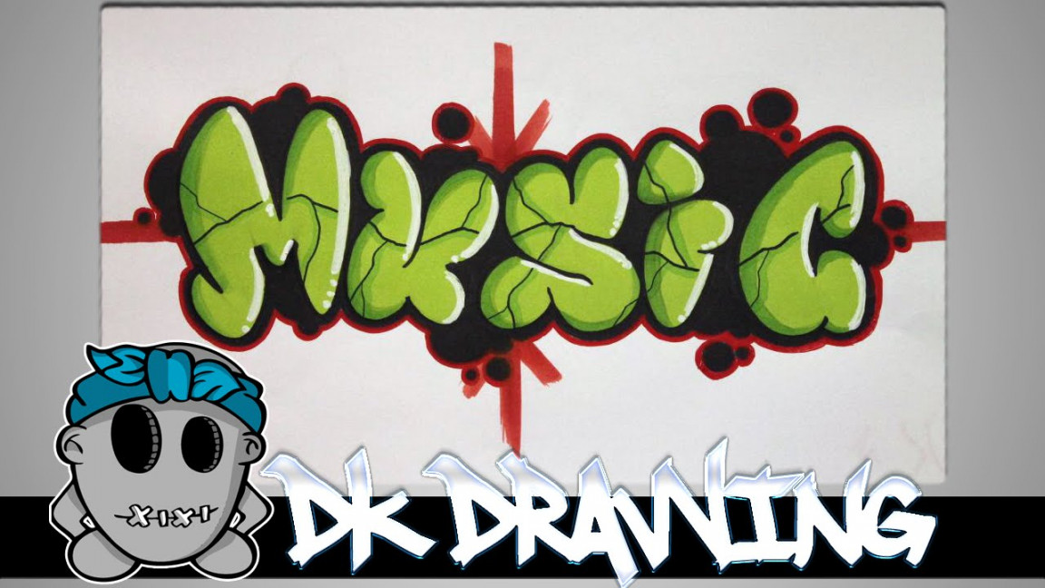 Graffiti Tutorial for beginners - How to color bubble letters music #