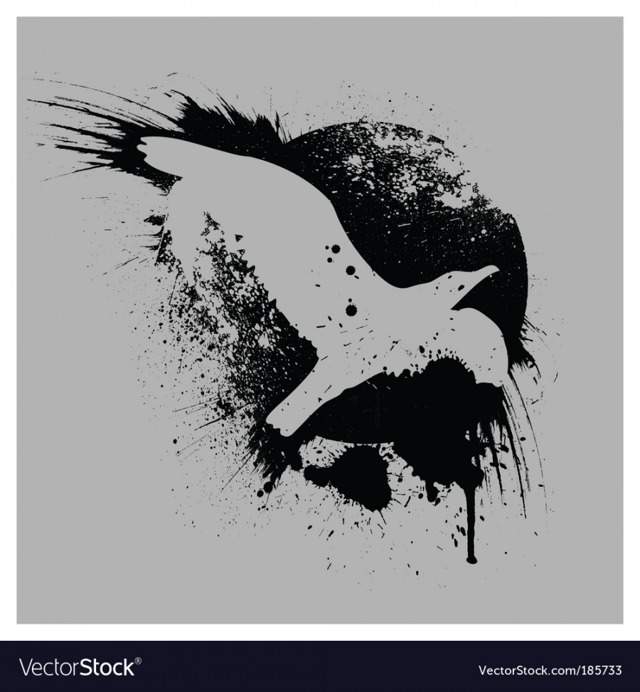 Grunge bird Royalty Free Vector Image - VectorStock