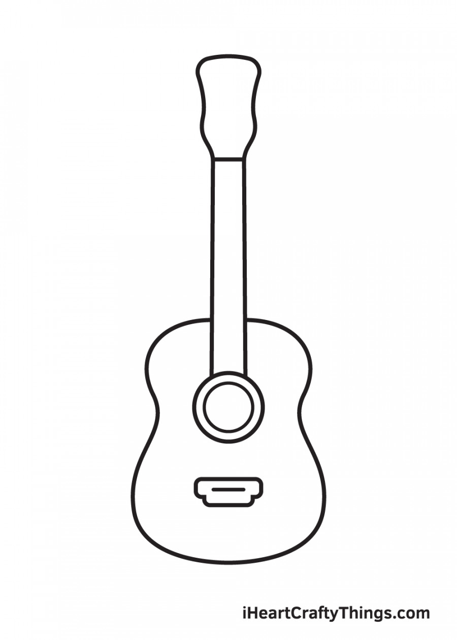 Guitar Drawing - How To Draw A Guitar Step By Step