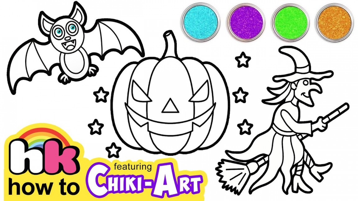 Halloween Drawings Easy  Draw Spooky for Kids  Bat Drawing  Chiki Art   HooplKidz How to