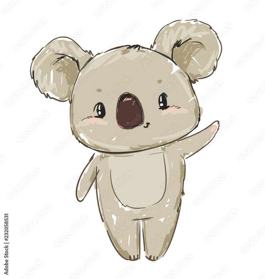 Hand Drawn cute koala bear vector illustration Stock-Vektorgrafik