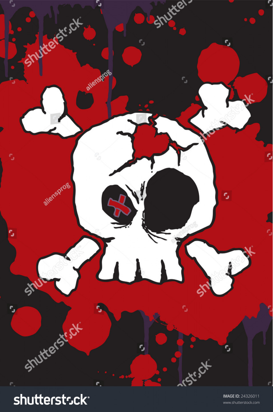 Hand Drawn Emo Skull Vector On Stock Vector (Royalty Free