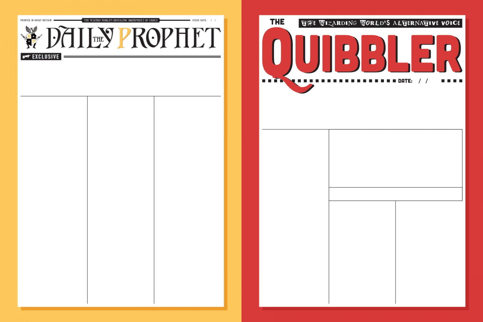 Harry Potter Newspaper Templates - PAPERZIP