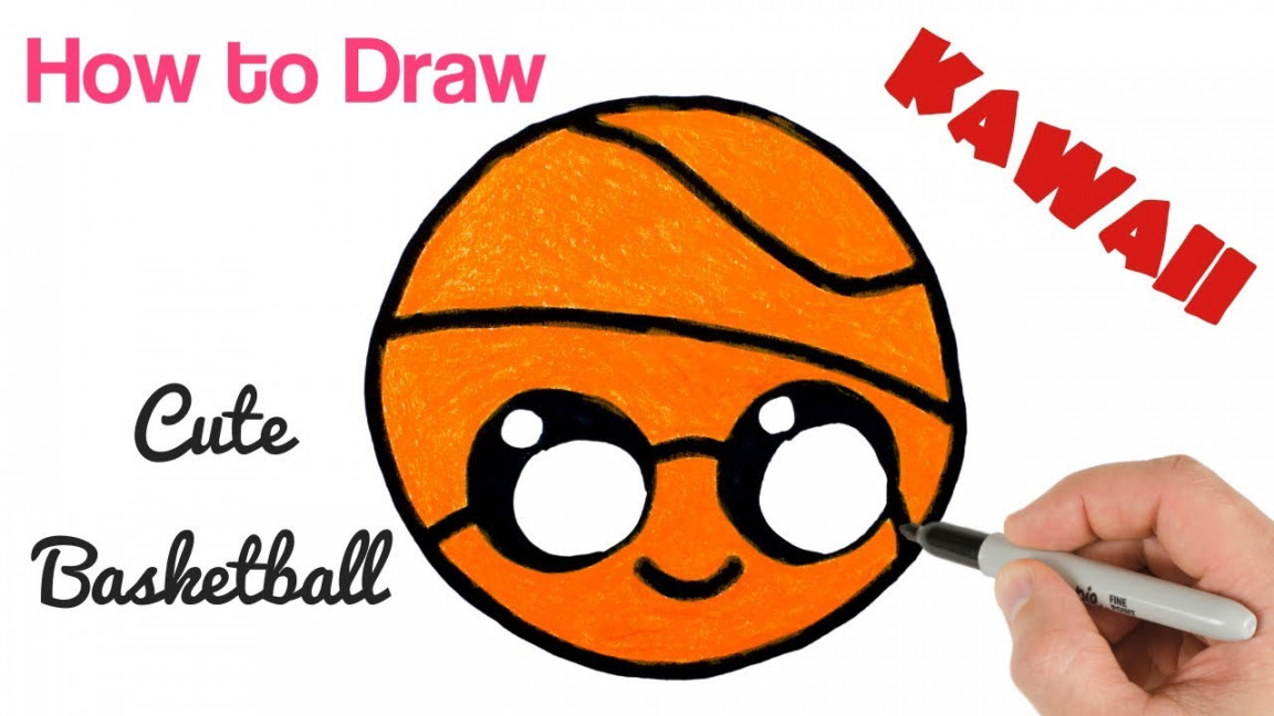 How to Draw a Basketball Cute and Easy  Kawaii Drawings