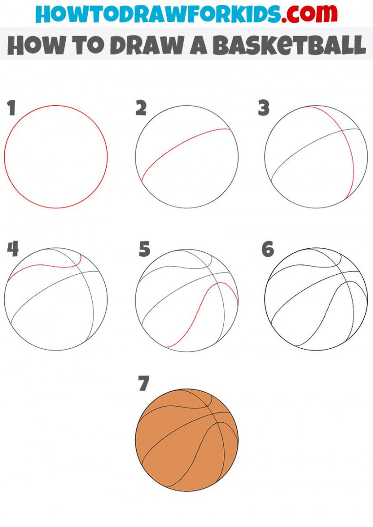 How to Draw a Basketball Step by Step - Easy Drawing Tutorial For