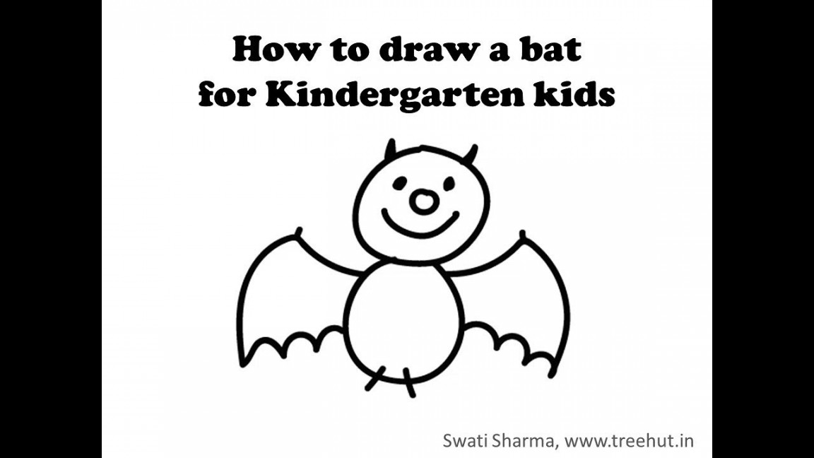 How to draw a bat for Kindergarten kids