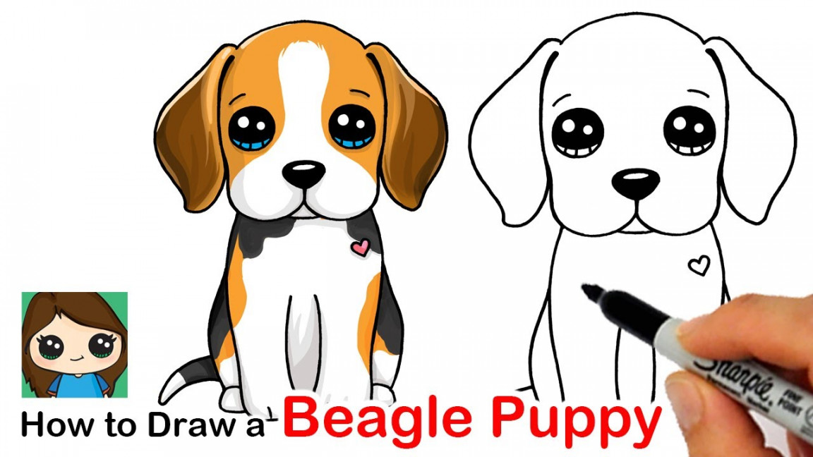 How to Draw a Beagle Puppy Dog Easy 🦴❤️