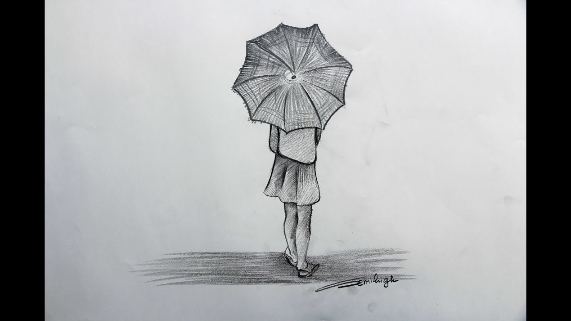 How to draw a beautiful rainy day step by step