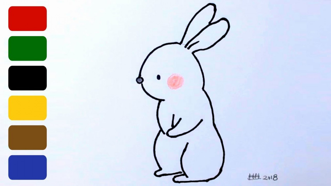 How to Draw a Bunny - Very Simple and Cute