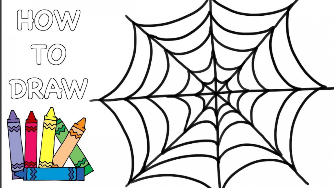 How to Draw a COBWEB - Halloween Drawings for Kids