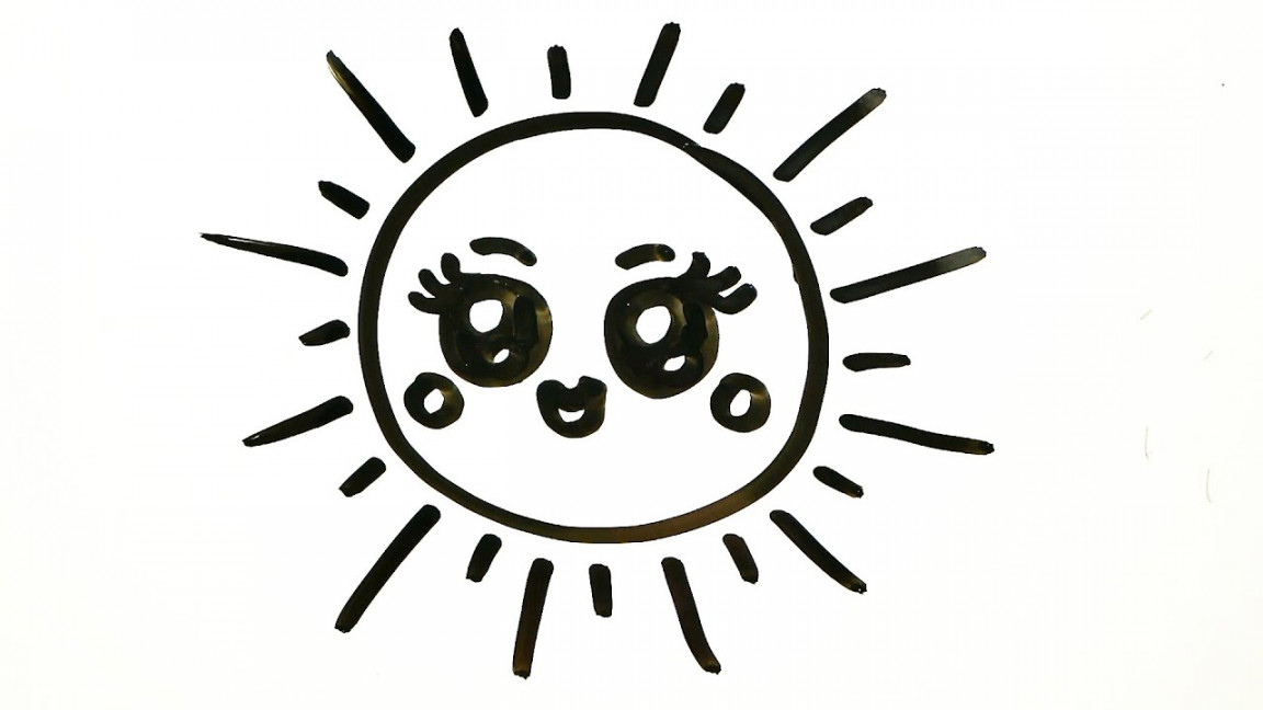 How to Draw a Cute Sun Easy ☀️ Drawing on a Whiteboard