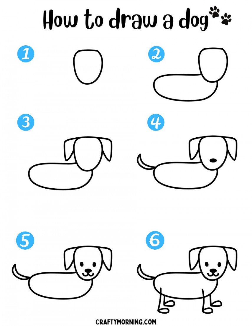 How to Draw a Dog for Kids (Easy) - Crafty Morning