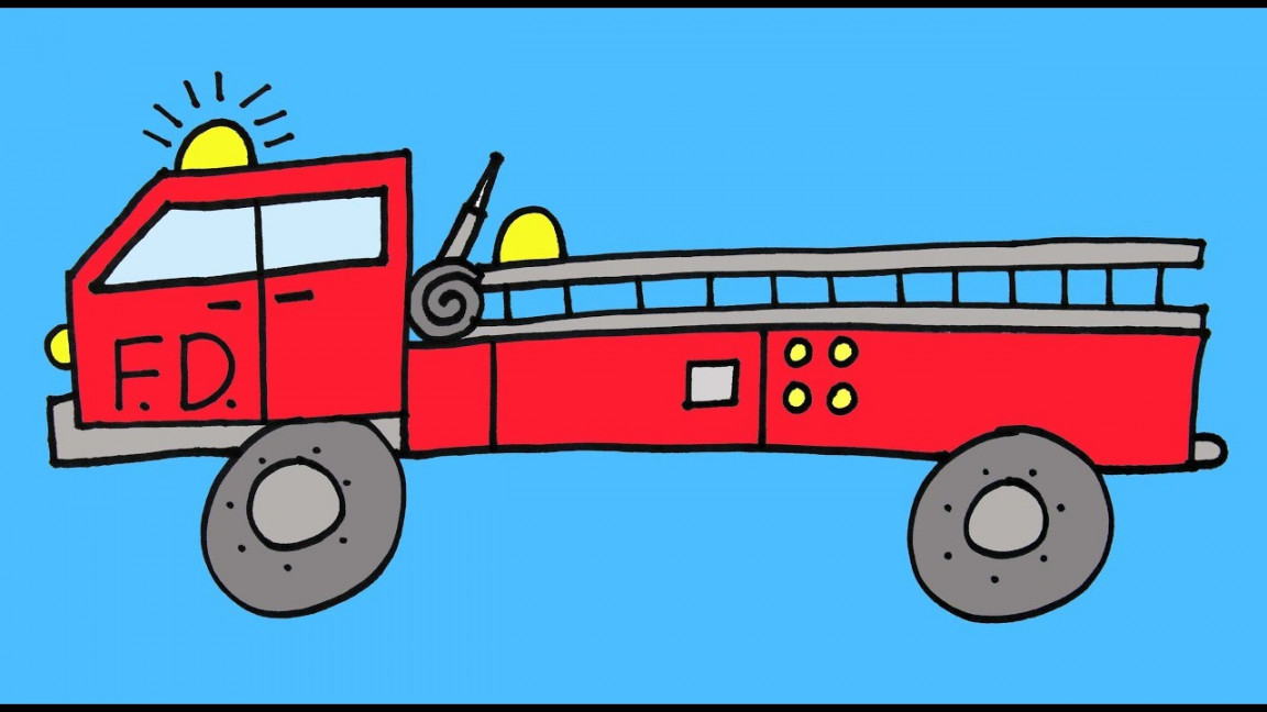 How to Draw a Fire Truck Firetruck Step-By Step Drawing Lesson for Kids