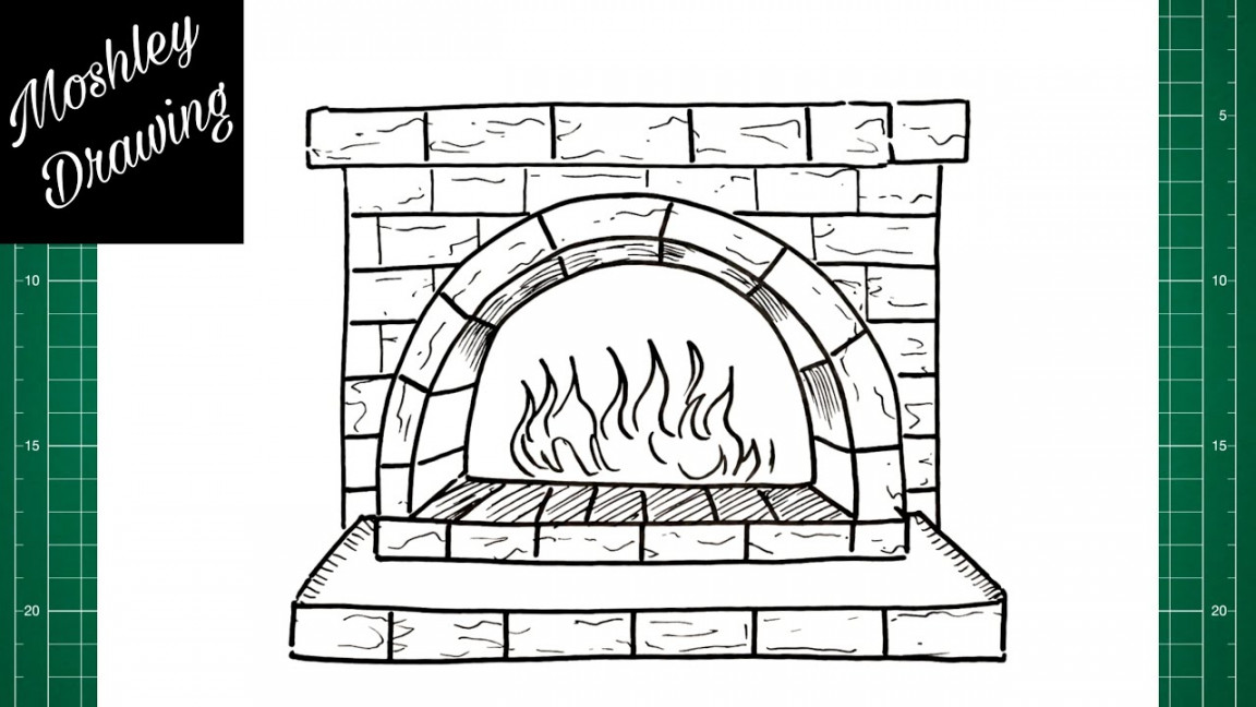 How to Draw a Fireplace Step by Step