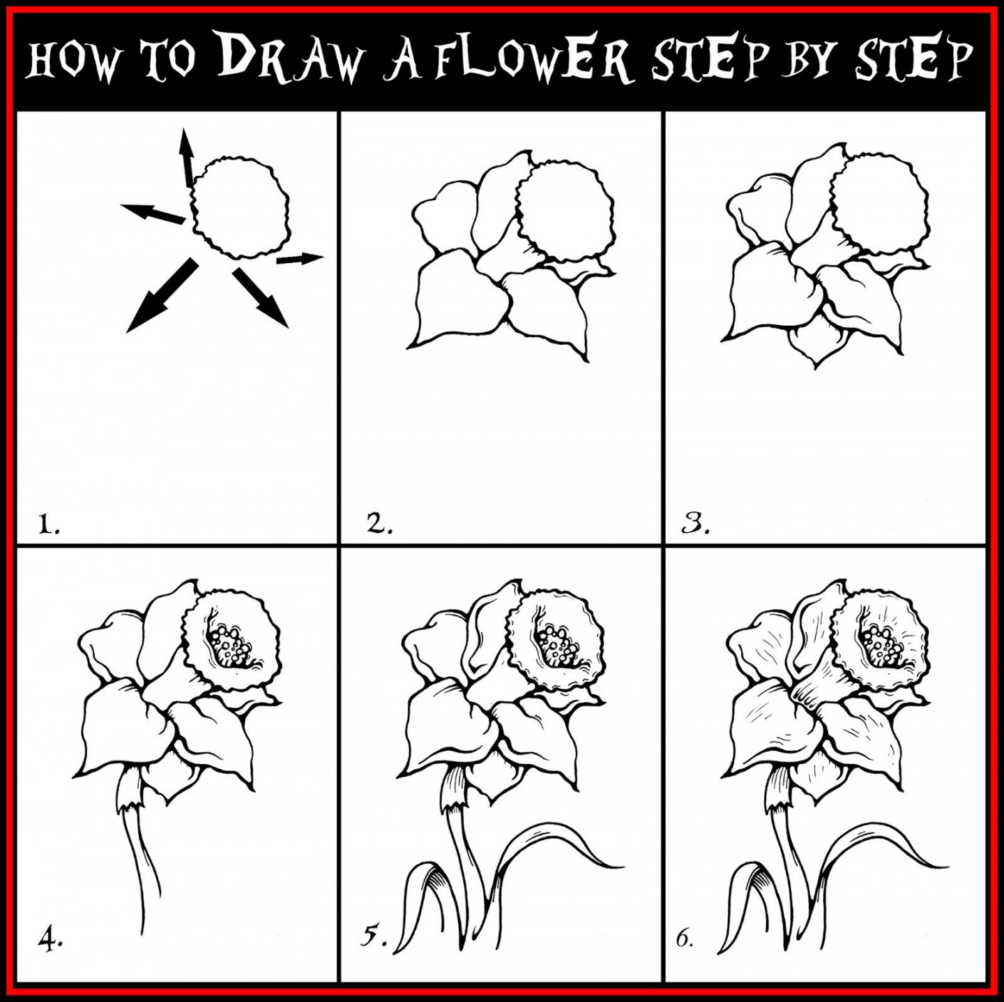 How To Draw A Flower Step By Step Drawing Guide  Easy flower