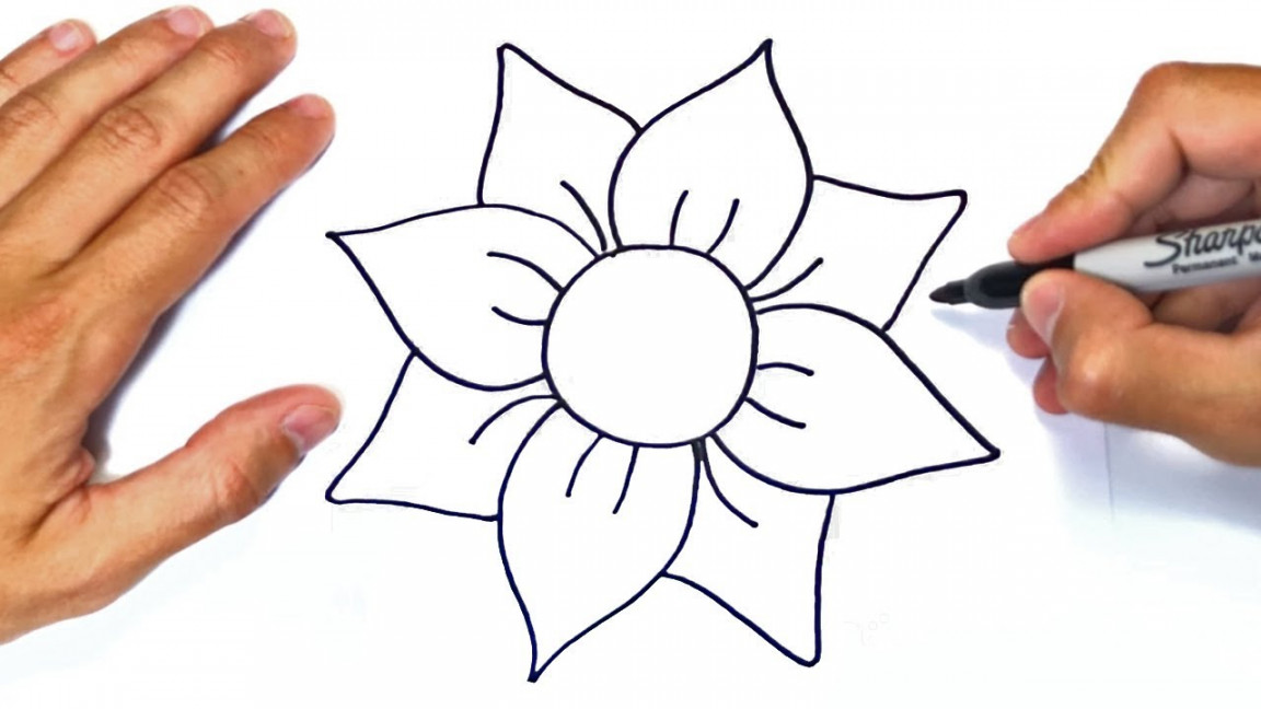 How to draw a Flower Step by Step  Easy drawings