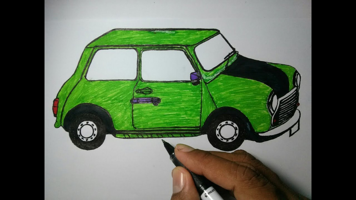 How to draw a green car-drawing step by step for beginners!!!
