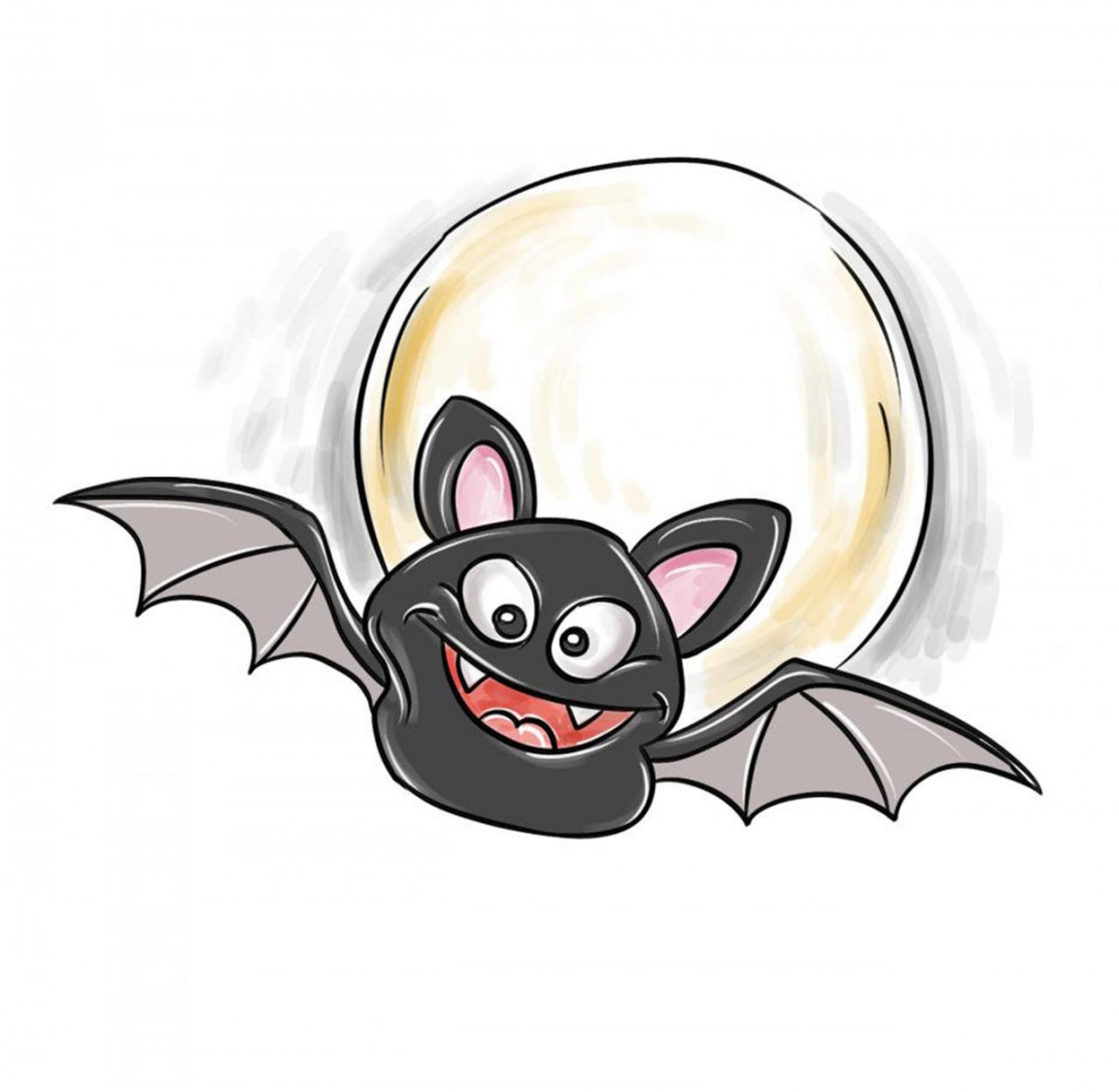 How to draw a Halloween bat step-by-step drawing by ImagiDraw on