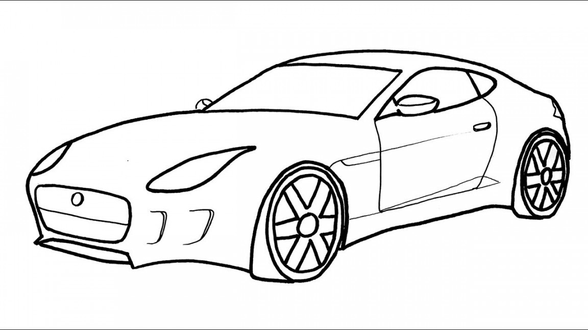 How To Draw A Jaguar Car Easy - Jaguar Car Easy Drawing - How to draw a car  step by step